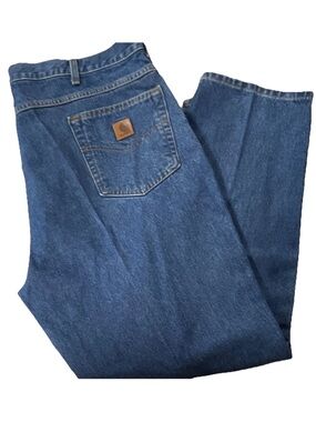Carhartt Men’s Relaxed Fit Straight Leg Blue Denim Jeans Zip 5-Pocket 42/30